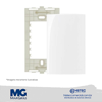 PLACA 4x2 CEGA COM SUPORTE MARGIRIUS SLEEK BR 16027