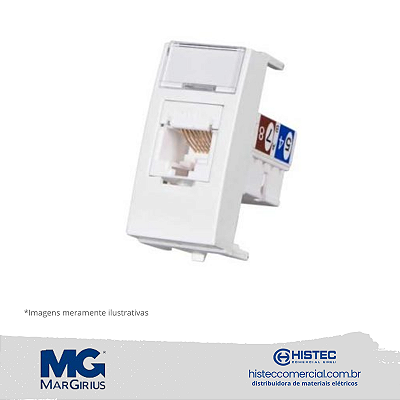 MÓDULO TOMADA INFORMATICA RJ45 CAT5e MARGIRIUS SLEEK BR 16045