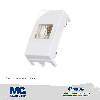 MÓDULO TOMADA TELEFONE RJ11 4 FIOS MARGIRIUS SLEEK BR 16046