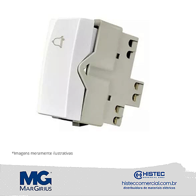 PULSADOR CAMPAINHA 2A 250V MARGIRIUS SLEEK BR 16053