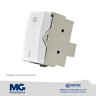 MÓDULO INTERRUPTOR BIPOLAR SIMPLES 10A 250V MARGIRIUS SLEEK BR 16056