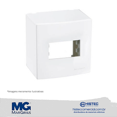 CAIXA SOBREPOR 75x75 1P COM SUPORTE MARGIRIUS SLEEK BR 18643