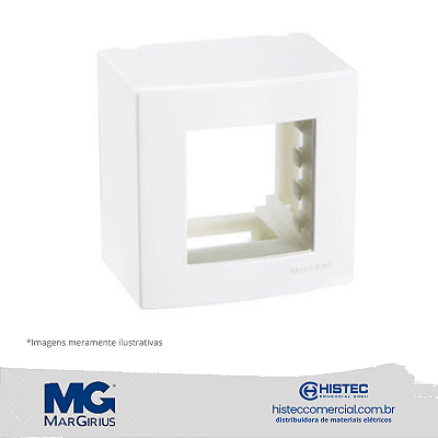 CAIXA SOBREPOR 75x75 2P COM SUPORTE MARGIRIUS SLEEK BR 18644
