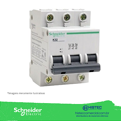 DISJUNTOR K32A 3 POLOS CURVA C 20A REF 11288 SCHNEIDER / MERLIN GERIN