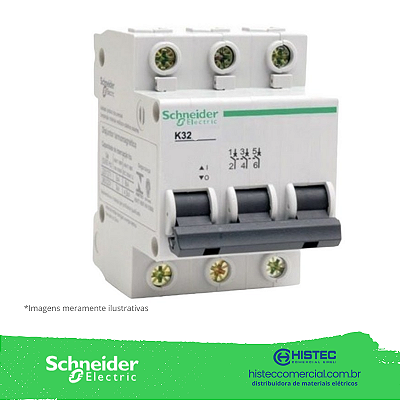 DISJUNTOR K32A 3 POLOS CURVA C 40A REF 11291 SCHNEIDER / MERLIN GERIN