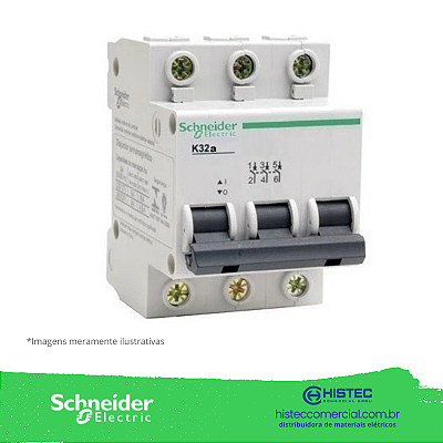 DISJUNTOR K32A3C6 3 POLOS CURVA C 6A 6KA 220V SCHNEIDER