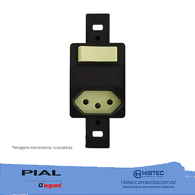 SILENTOQUE 054337 INTERRUPTOR SIMPLES+TOMADA 2P+T 10A SEM PLACA PIAL