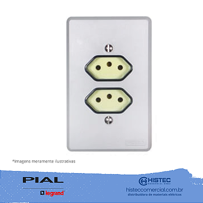SILENTOQUE 054345 CONJUNTO 2 TOMADA 2P+T 10A COM PLACA PIAL