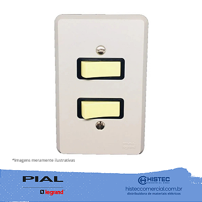 SILENTOQUE 2110 CONJUNTO 2 INTERRUPTORES SIMPLES SEPARADOS COM PLACA PIAL