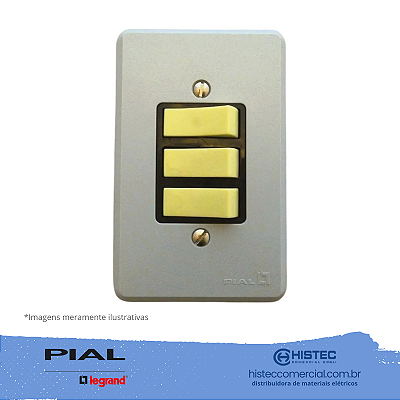 SILENTOQUE 3101 CONJUNTO 2 INTERRUPTORES SIMPLES+1 PARALELO COM PLACA PIAL