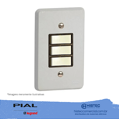 SILENTOQUE 3104 CONJUNTO 1 INTERRUPTOR SIMPLES+2 PARALELO COM PLACA PIAL