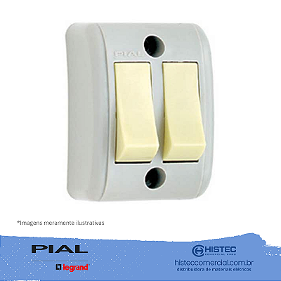 SILENTOQUE SOBREPOR 2500 2 INTERRUPTOR SIMPLES 10A/250V PIAL