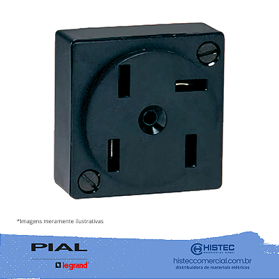 SILENTOQUE SOBREPOR 5403 TOMADA 4P TELEBRAS PRETO PIAL