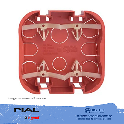 CAIXA 4X4 PARA GESSO ACARTONADO 689025 (DRYWALL) VERMELHA PIAL