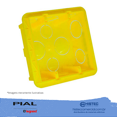 CAIXA EMBUTIR 4X4 PARA ALVENARIA 689035 AMARELA PIAL