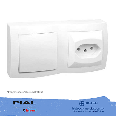 INTERRUPTOR SIMPLES+TOMADA2P+T 10A NBR14136 SISTEMA X 675063 PIAL