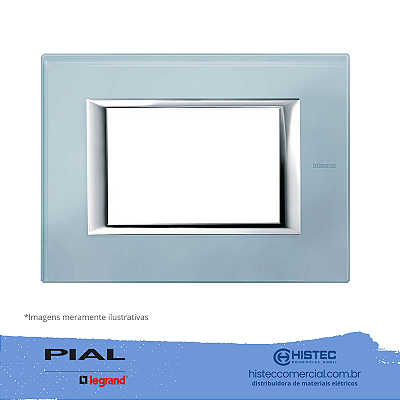 PLACA 4X2 VETRO AZZURRO SERA AXOLUTE HA4803VZS PIAL