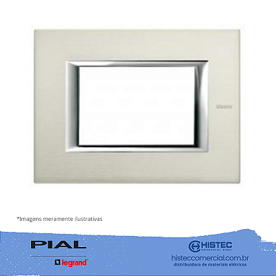 PLACA 4X2 ALLUMINIO SPAZZOLATO AXOLUTE HA4803XC PIAL
