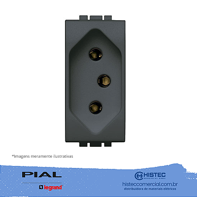 TOMADA 2P+T 10A ANTICHAMA ANTRACITE NBR14136 AXOLUTE HS4165 PIAL