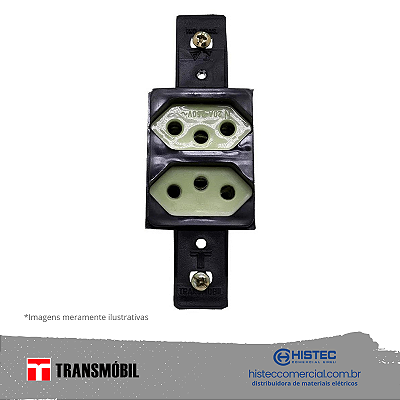 2 TOMADAS CONDULETE 3P 10A 250V PT/VD 15054 NBR TRANSMOBIL
