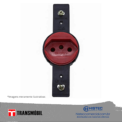 TOMADA CONDULETE 2P+T 10A 250V VERMELHA 23077N NBR14136 TRANSMOBIL