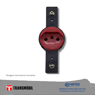 TOMADA CONDULETE 2P+T 20A 250V VERMELHA 24077N NBR14136 TRANSMOBIL