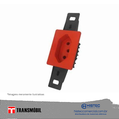 TOMADA CONDULETE 2P+T RETANGULAR 20A 250V PRETO/VERM 24087 TRANSMOBIL