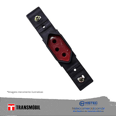 TOMADA HEXAGONAL CONDULETE 2P+T 10A 250V VERMELHA 15061 TRANSMOBIL