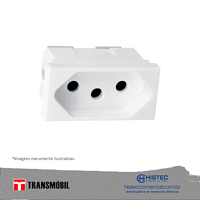 MÓDULO TOMADA 3P 20A 250V BRANCO 25033 NBR14136 TRANSMOBIL