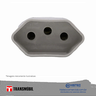 PLUG FEMEA 2P+T LINHA 10A CZ REF 11415 NBR-14136 TRANSMOBIL