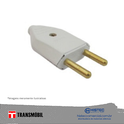 PLUG MACHO 2P LINHA 10A CZ REF 11410 NBR-14136 TRANSMOBIL