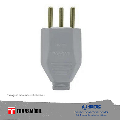 PLUG MACHO 2P+T LINHA 20A CZ REF 11418 NBR-14136 TRANSMOBIL