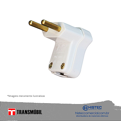 PLUG MACHO COM PRENSA CABO 2P 10A 250V BR 11102 TRANSMOBIL