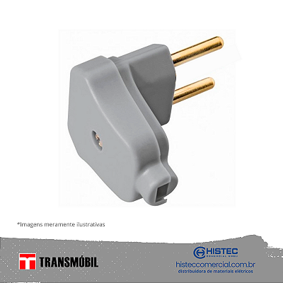 PLUG MACHO COM PRENSA CABO 2P 10A 250V CZ 11102 CZ TRANSMOBIL