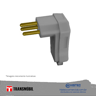 PLUG MACHO COM PRENSA CABO 2P+T 10A 250V CZ 11106CZ TRANSMOBIL