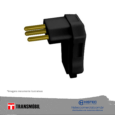 PLUG MACHO COM PRENSA CABO 2P+T 20A 250V PT 11108P TRANSMOBIL