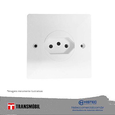 TOMADA 3P 10A 250V NBR SISTEMA "X" BRANCO 13030 TRANSMOBIL