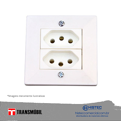 2 TOMADAS 3P 20A 250V NBR SISTEMA "X" BRANCO 13063 TRANSMOBIL