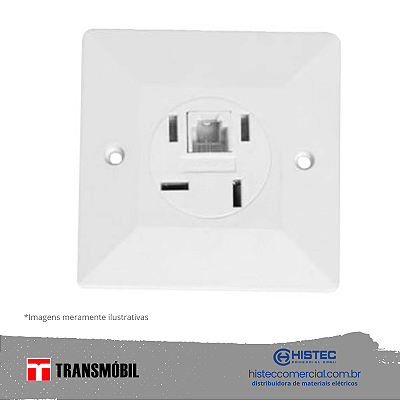 TOMADA TELEFONE COM RJ SISTEMA "X" BRANCO 13315 TRANSMOBIL