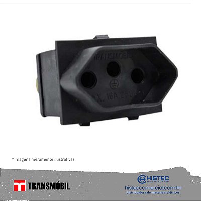 TOMADA PAINEL 2P+T 16A 250V PT 30023 NBR14136 TRANSMOBIL