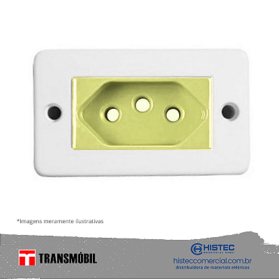 TOMADA SOBREPOR 2P+T 10A VD 17018 NBR14136 TRANSMOBIL