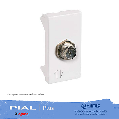 TOMADA PARA ANTENA TV COM ADAPTADOR PARA COAXIAL 75 PIALPLUS 615030