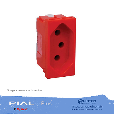 TOMADA 2P+T 10A VM PADRÃO BRASILEIRO COM IDENTIFICAÇÃO DE TENSÃO E BORNE AUTOMÁTICO PIALPLUS 615039