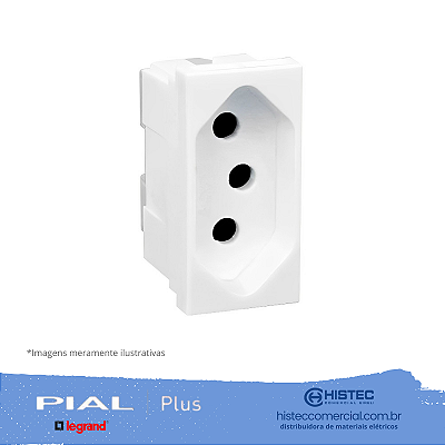 TOMADA 2P+T 10A PADRAO BRASILEIRO PIALPLUS 615040