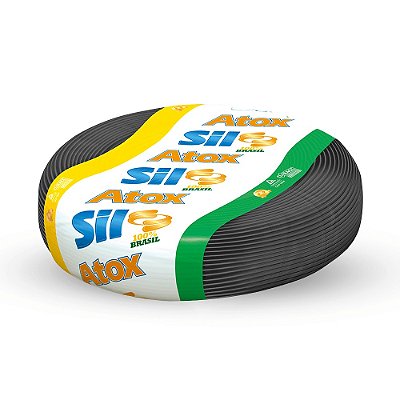 CABO FLEXÌVEL ATOXSIL 750V 1,5MM2 ROLO 100m PRETO SIL