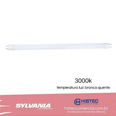LÂMPADA LEDTUBE  SYLVANIA 18W T8 1850 lumens 3000K G13 BIVOLT