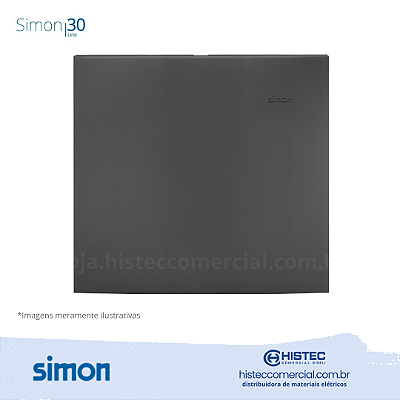 PLACA 4x4 CEGA+SUPORTE GRAFITE SIMON 30 LINE 300900-58