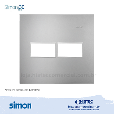 PLACA 4x4 2P+SUPORTE ALUMINIO SIMON 30 LINE 300911-54