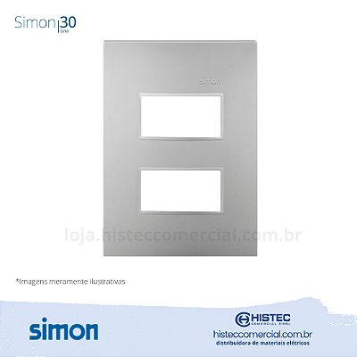 PLACA 4x2 2P SEPARADO+SUPORTE ALUMINIO SIMON 30 LINE 300912-34