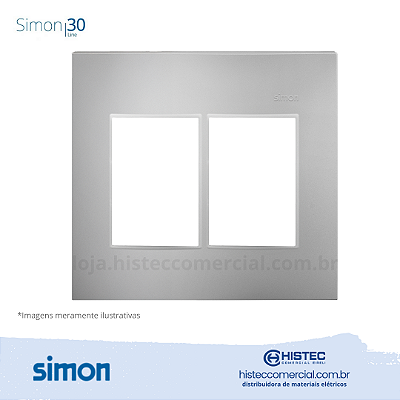 PLACA 4x4 6P+SUPORTE ALUMINIO SIMON 30 LINE 300913-54